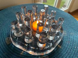 Ancien chauffe plat en verre, vintage