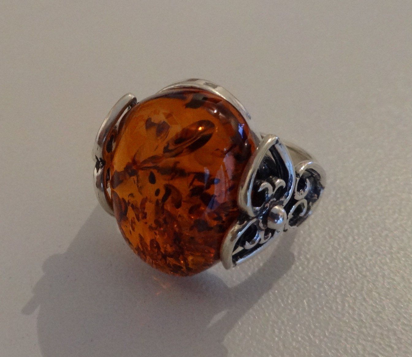 Anelli: ECHT! * Bernstein RING 925 Silber VP 130,- – Nuovo e nell'imballaggio originale da Visp venduto da steinschmuckwelt 1