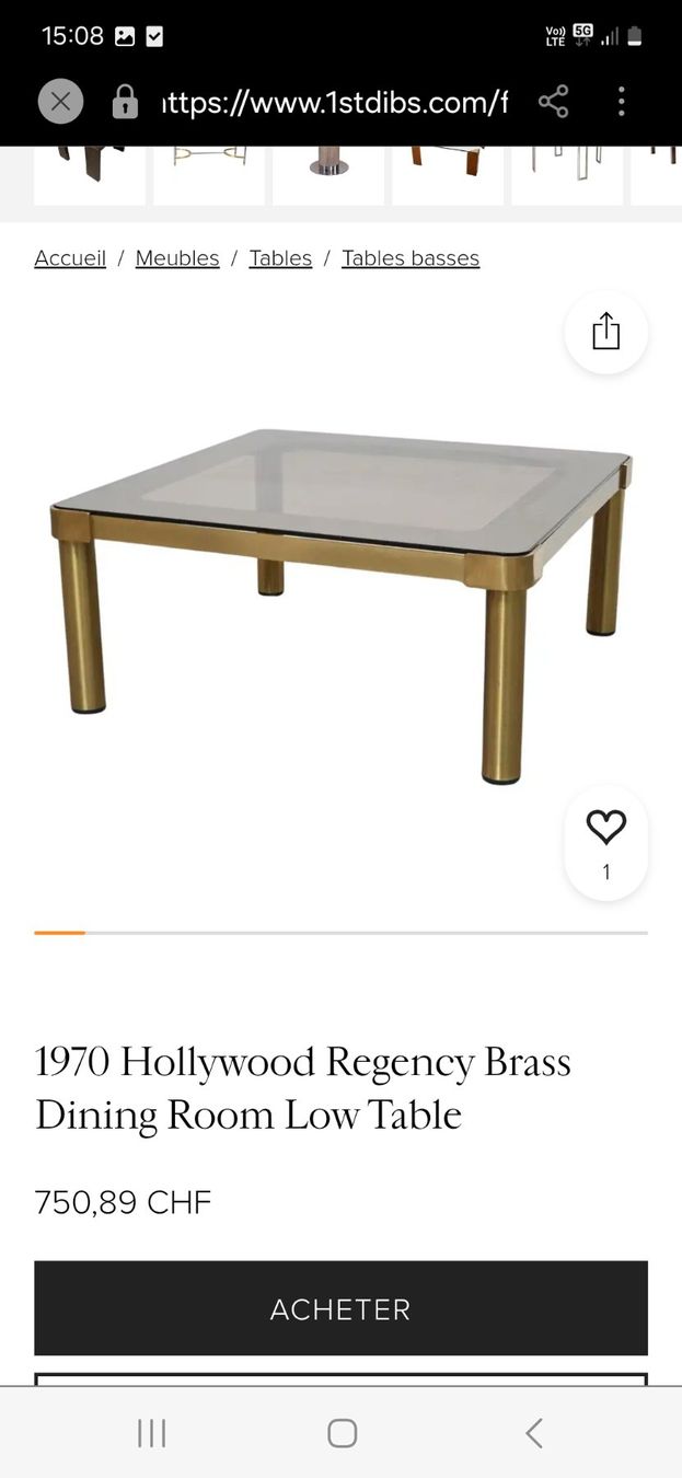 Tavoli: Table basse styles Hollywood Regency années 1970 – Usato da Fully venduto da tameab 5