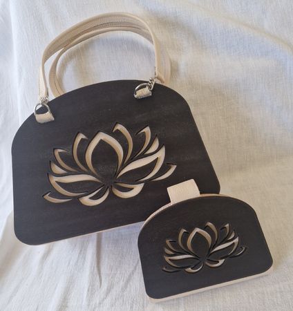 Designer-Set: Wengé-Edelholz & Leder – Lotus-Design – NEU