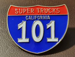 S297 - Pin Schild Pin Super Trucks California Highway 101