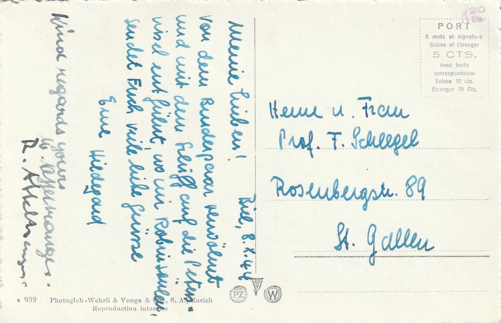 Cartoline postali: Biel Place du Rosius – Usato da Rorschacherberg venduto da fratovi2 1