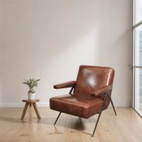 Braun Leder Clubsessel, Retro-Eleganz und absoluter Komfort