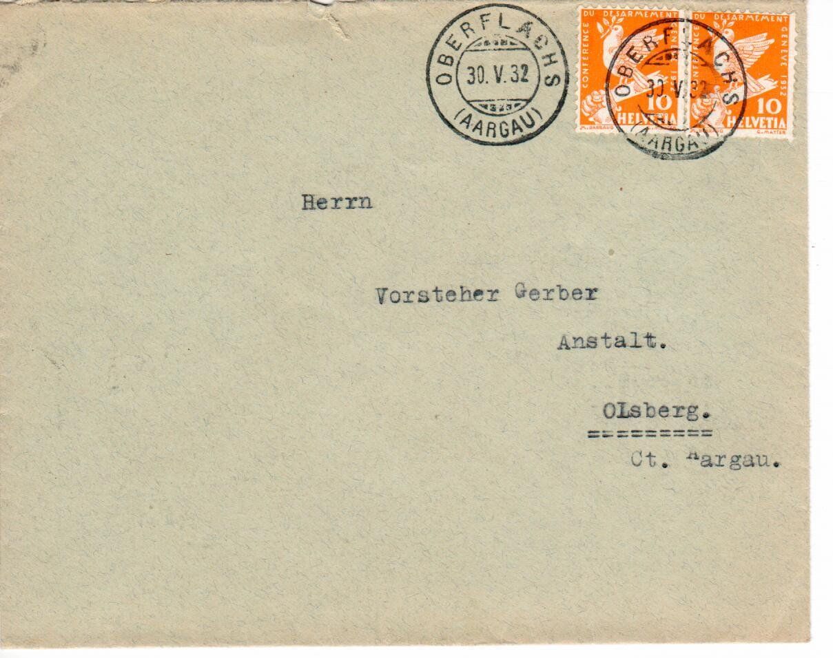 Tous les timbres: Brief, Oberflachs 1932 – D'occasion à Wolhusen par Curver9