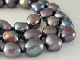 Perlenkette 925 Silber vergold Zuchtperlen multicolor Perlen