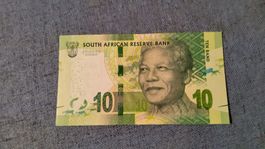 Suedafrika 10 Rand Banknote - Mandela, Rhino - Rarität!