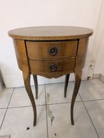 Antiker, runder Beistelltisch mit Schubladen, Holz top!