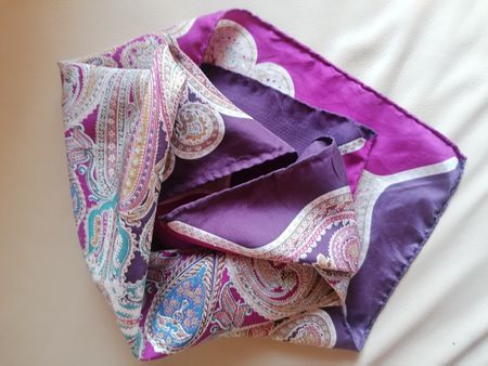 Seidentuch Foulard Elegance Paris Paisley lila , 52x52