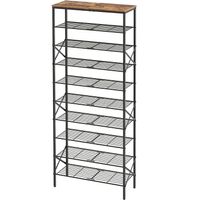 Metallrahmen Schuhregal 10 Ebenen, Schuhablage, Schuhschrank