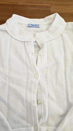 Mayoral Strickjacke Gr. 128, weiss