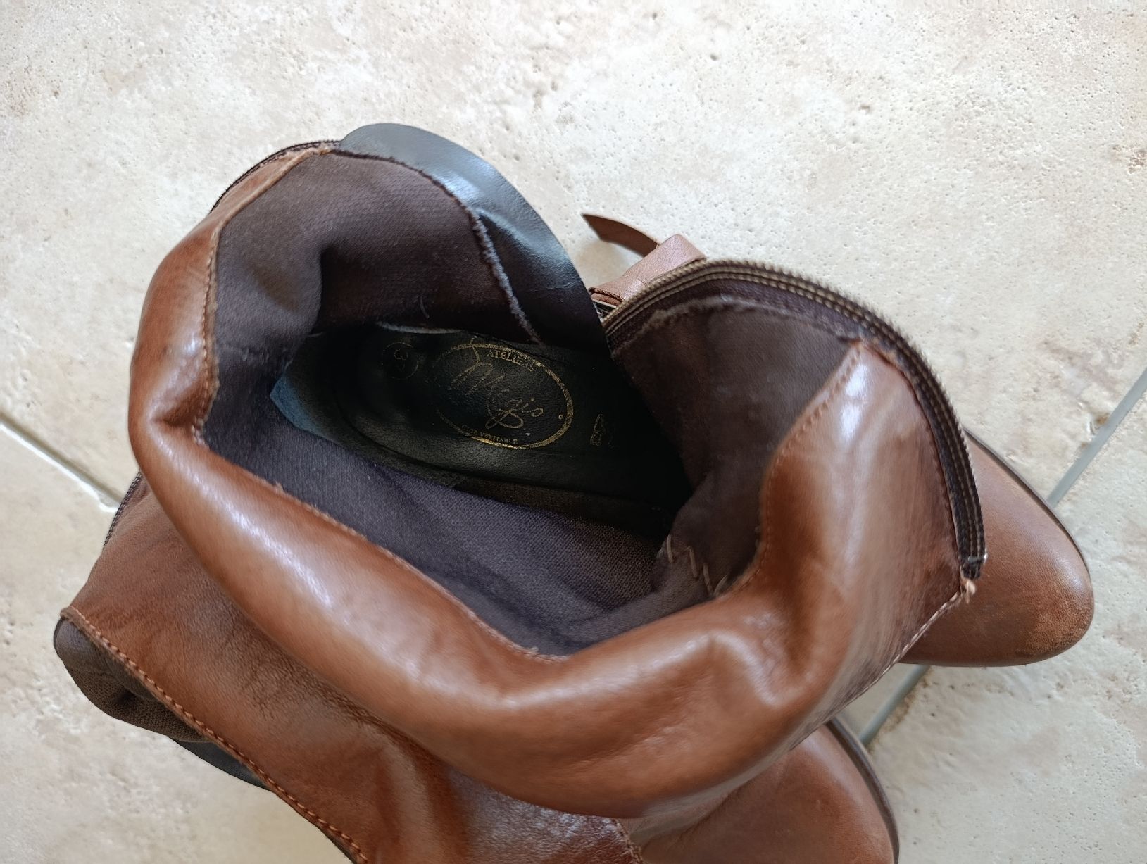 Chaussures femmes: BOTTINES CUIR CAMEL 37 – D'occasion à Sierre par shirley04 7