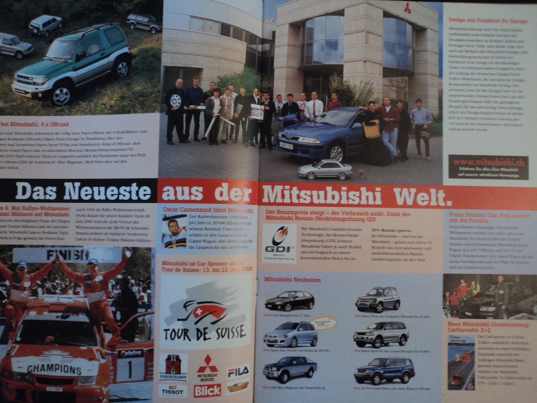 Mitsubishi Documenti: Prospekt Mitsubishi News 2000 mit Lancer Evolution , Pajero – Usato da Schwarzenburg venduto da modelCARama 3