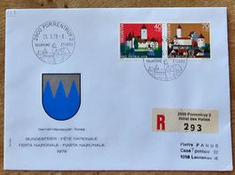 Lettre recommandée avec obl. spéciale PORRENTRUY 25.5.79