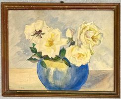Orig. Aquarell „Gelbe Rosen“