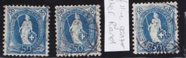 Lot 3 Stehende Helvetia 70 D/C Striche, Retouche, Flecken