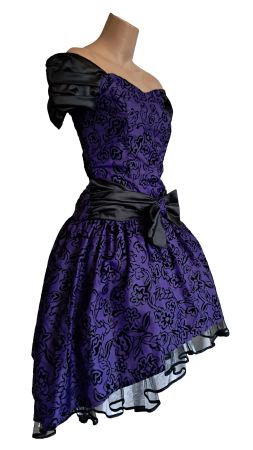Sommerkleid Partykleid L Vintagekleid lila schwarz Glitzer