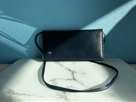 Cristian Firenze Vintage Leder Umhängetasche in Navy Blau