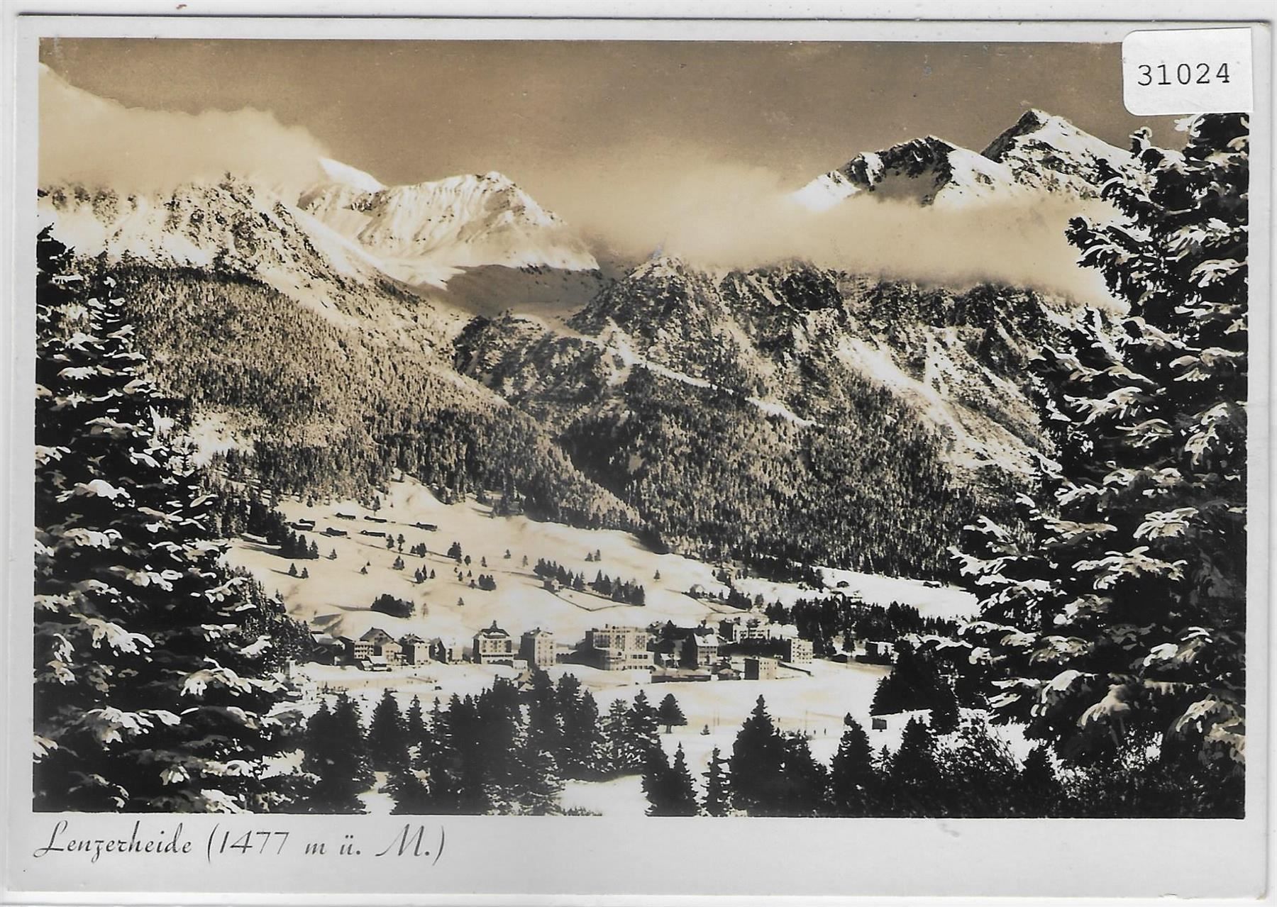 Cartoline postali: Lenzerheide - Generalansicht im Winter – Usato da Ettingen venduto da Kartenplanet