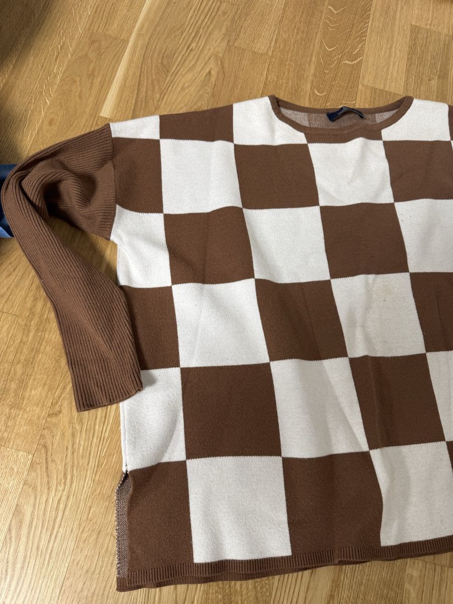 Maglioni & Felpe: Schicker Damenpullover Grösse L, (42 )braun/weiss kariert – Nuovo (secondo la descrizione) da Zell  ZH venduto da maria0100 4