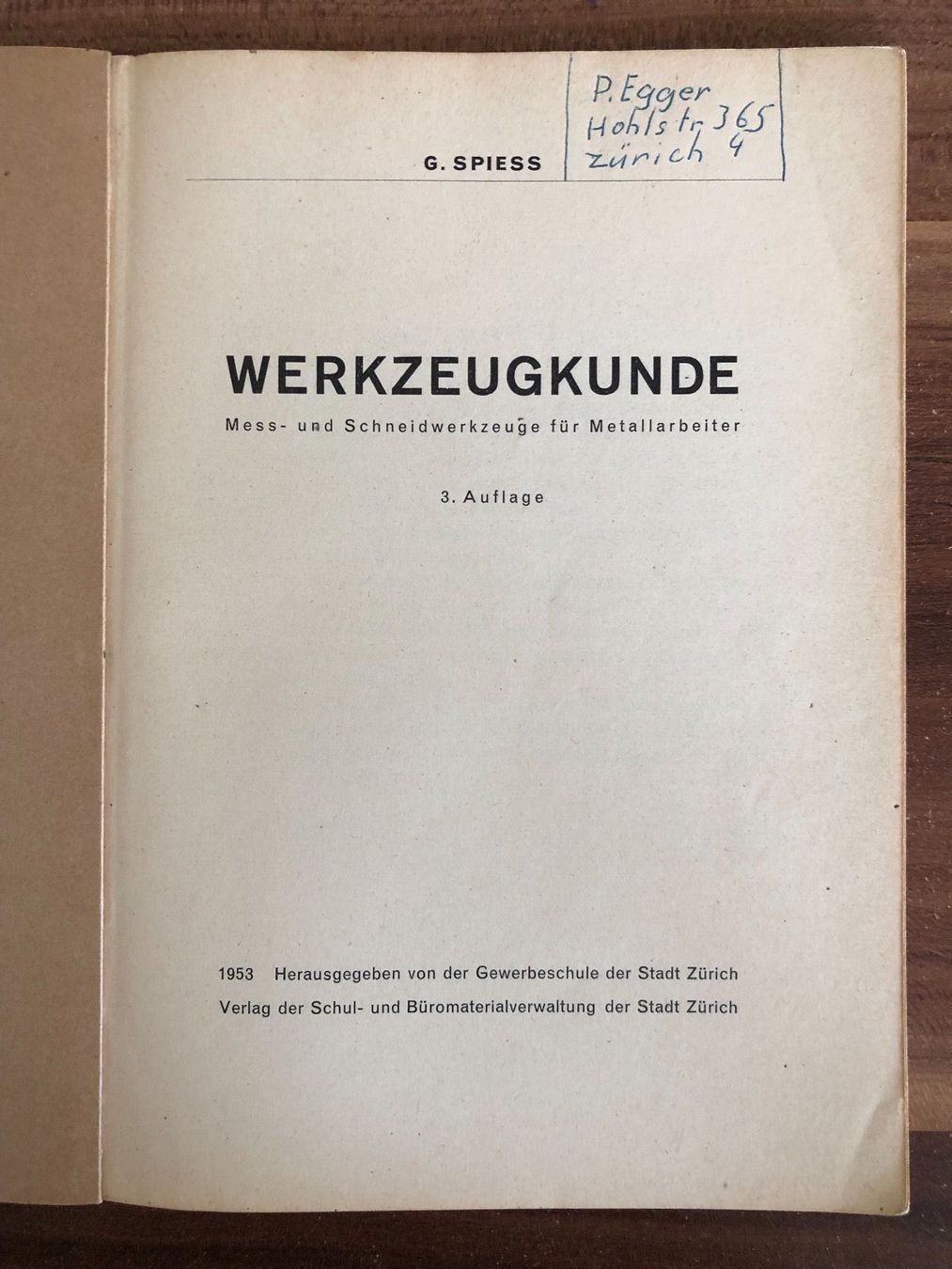 Libri: Werkzeugkunde 1953 – Usato da Petit-Lancy venduto da Hastala42 1
