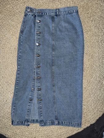 Jeansrock mit Knöpfen, Grösse 38, Vintage Style