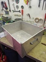 Bac aluminium rangement/transport 59x41x22cm. État correct