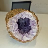 Amethyst Drusenstück lila Kristall Naturstein Zustand gut