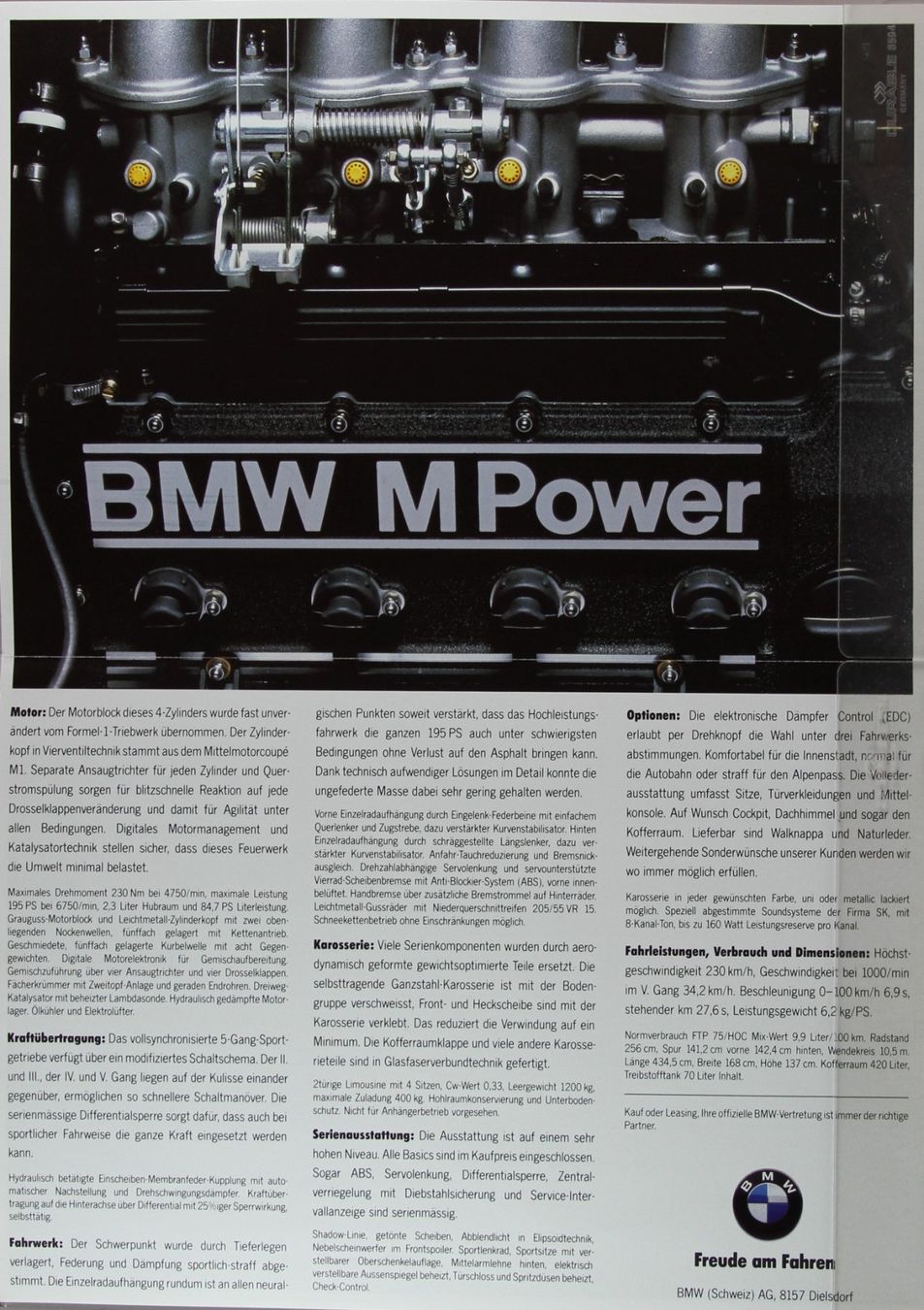 BMW Dokumente: ORIGINAL SONDER PROSPEKT | BMW - M3 - TYP E30 – Gebraucht aus Unterägeri von Isha04 4
