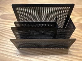 Schreibtisch Organizer schwarz Metall perforiert