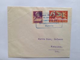 Flugbrief BASEL - ZÜRICH 10.5.1925 Einweihung Soldatendenkma
