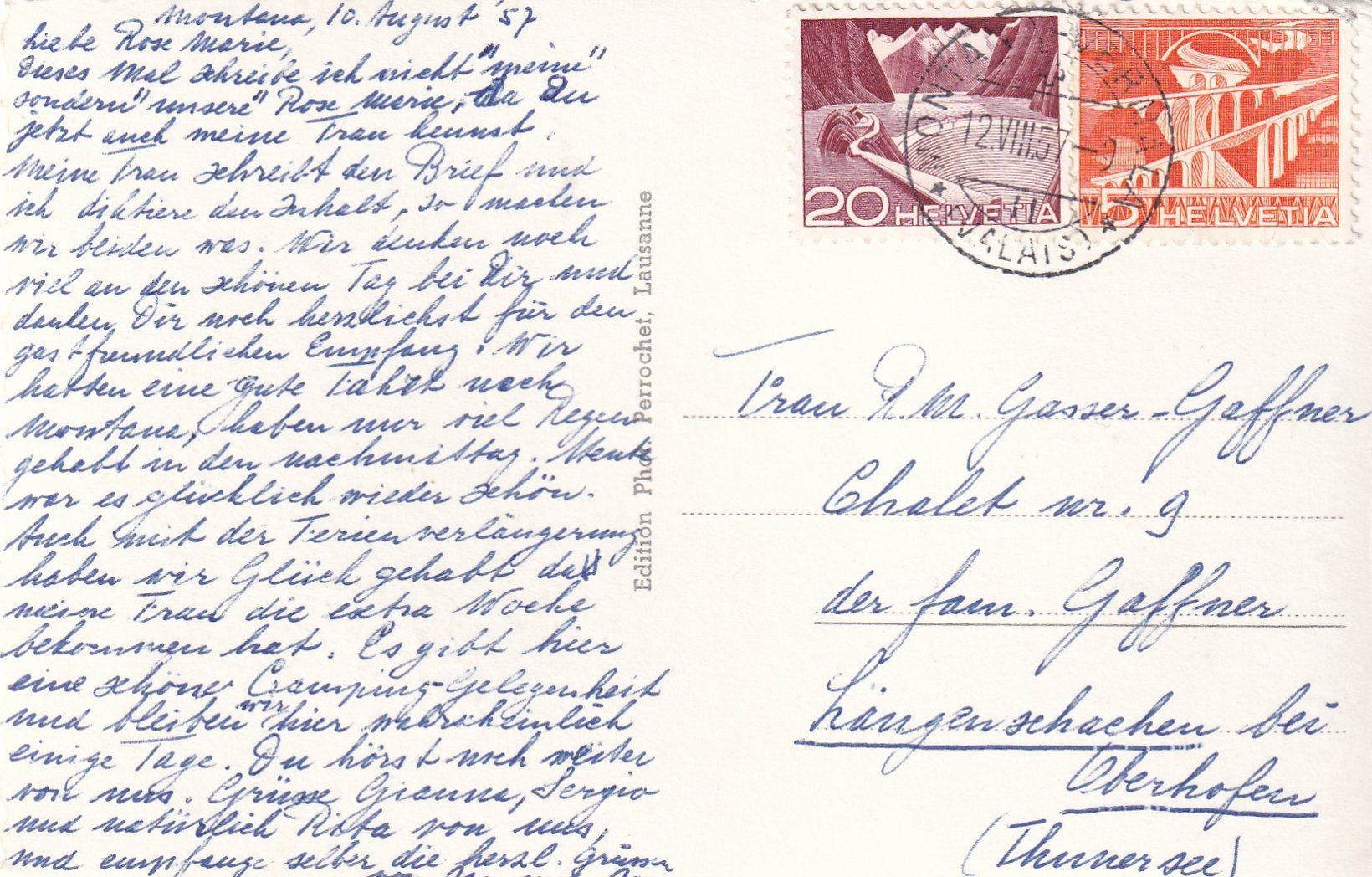 Cartoline postali: Montana et Crans sur Sierre /mp – Usato da Hombrechtikon venduto da Rudolf07 1