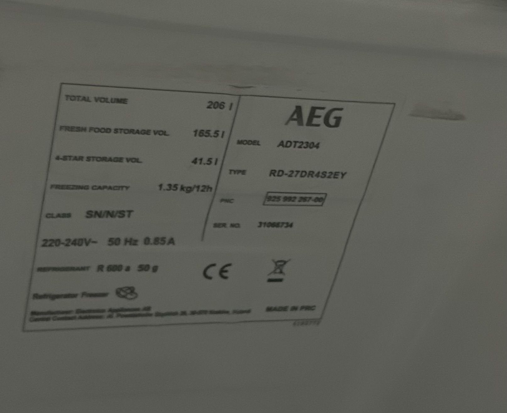 AEG Frigoriferi: Kühlschrank AEG ADT2304 rechts – Usato da Seuzach venduto da Megane1 5