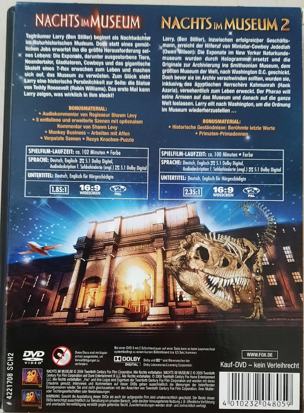 Tutti i DVDs: Nachts im Museum 1&2 – Usato da Engelburg venduto da Clictop 1