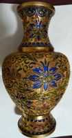 FANTASTISCHE GOLDENE CLOISONNÉ VASE--20 x 12 CM-DIE SCHÖNSTE