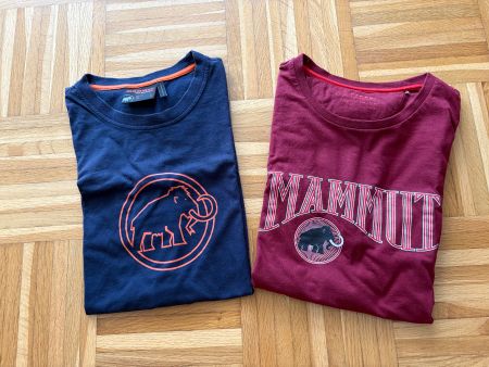 2 T-Shirts, Marke Mammut, blau / bordeaux, Grösse L