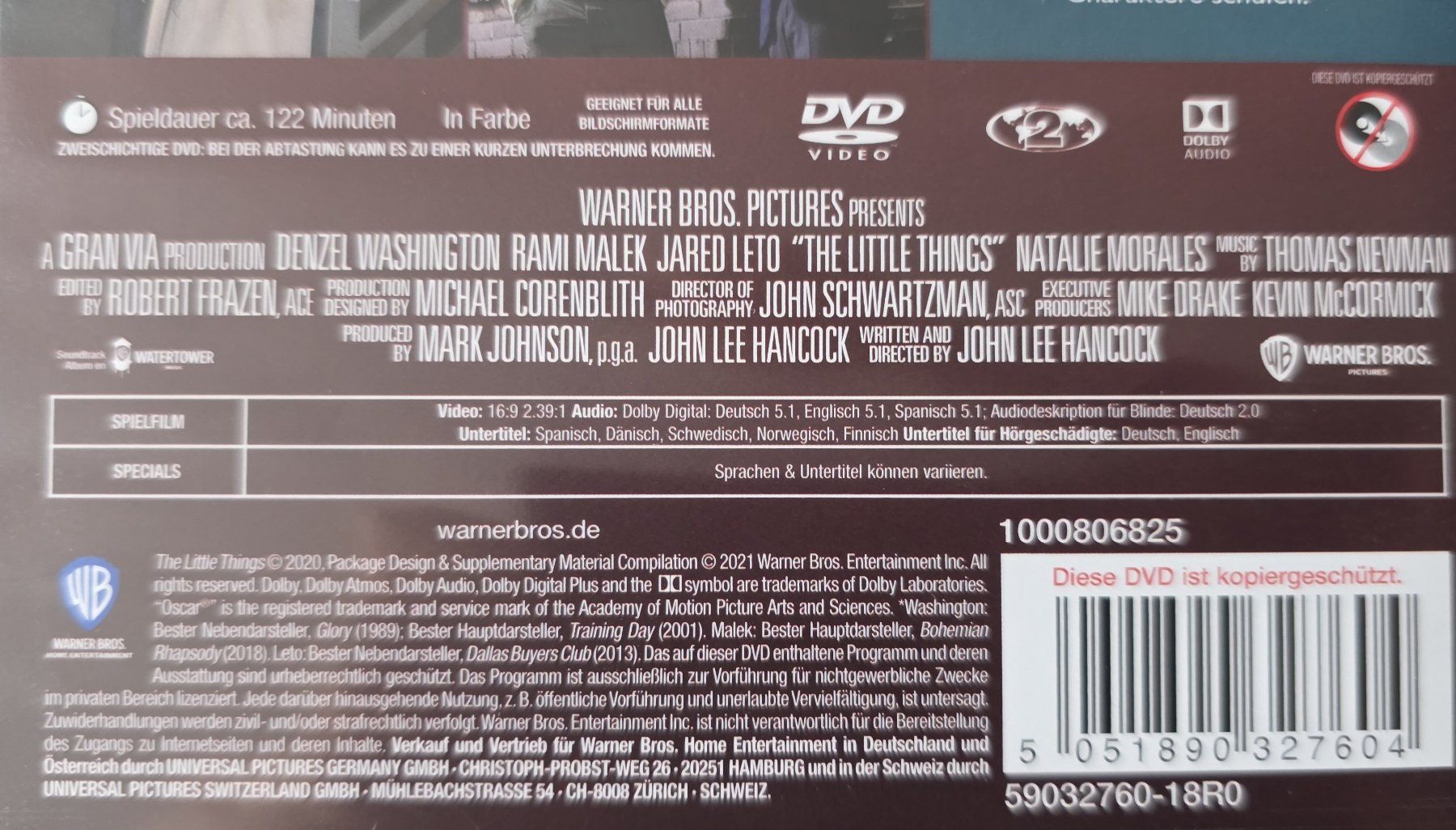 Alle DVDs: DVD The little things / Denzel Washington – Gebraucht aus Oetwil am See von fineli2 1