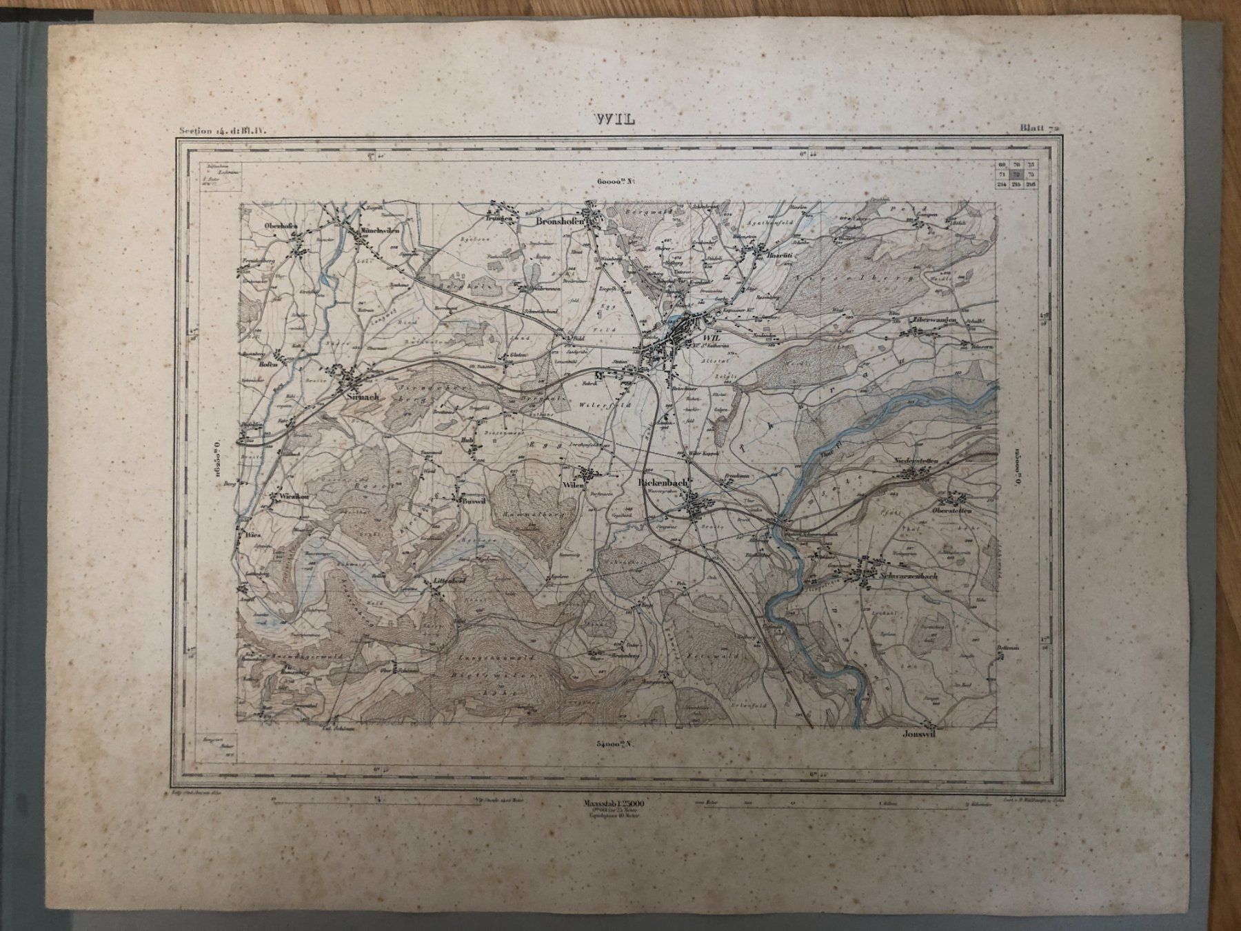 Landkarten & Atlanten: Siegfriedatlas Blatt 72: Wil 1880 – Gebraucht aus Zürich von allp