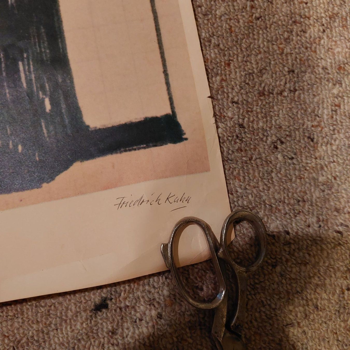Dipinti: Friedrich Kuhn 1969 Handsigniert 90x128mm – Usato da Bülach venduto da Hakenbusch 1