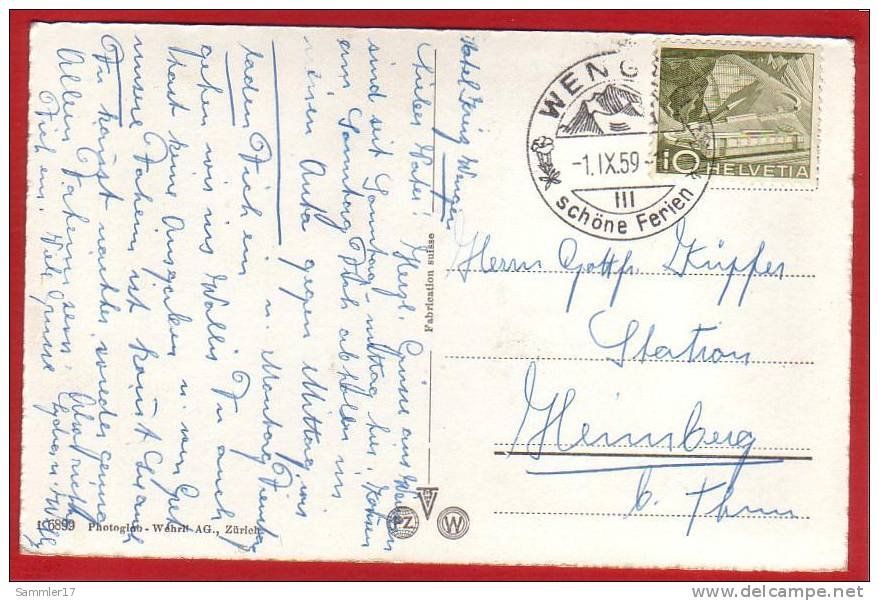Cartoline postali: WENGEN DORFSTRASSE 1959 – Usato da Grüningen venduto da Kartenlaube 1