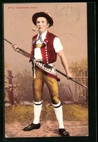 AK Appenzeller-Senn in Tracht, 1908