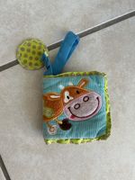 Stoffbuch Baby mit Kuh Motiv bunt, gebraucht