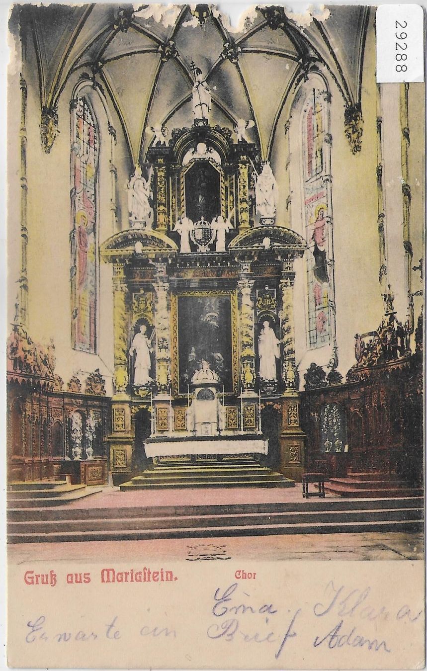 Cartoline postali: Gruss aus Mariastein - Chor - Litho – Difettoso da Ettingen venduto da Kartenplanet