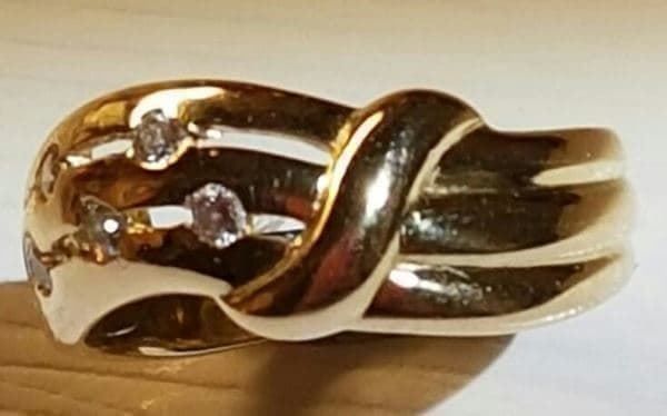 Anelli: Schöner Goldring 750 + 5 Brillanten – Usato da Unterägeri venduto da Altgoldschmuck 3