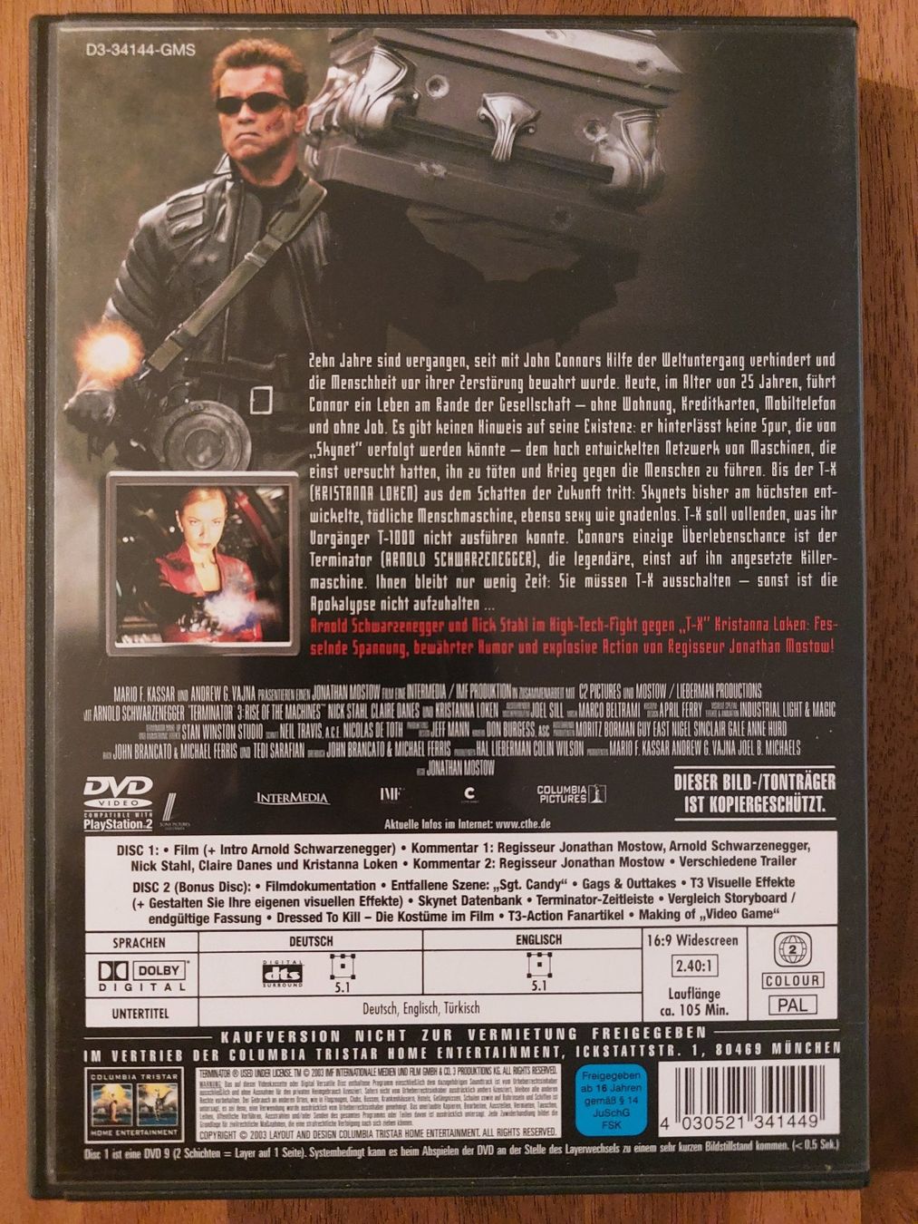 Alle DVDs: DVD - Terminator 3 Rebellion der Maschinen – Gebraucht aus Rheinfelden von FilmAuktion 1