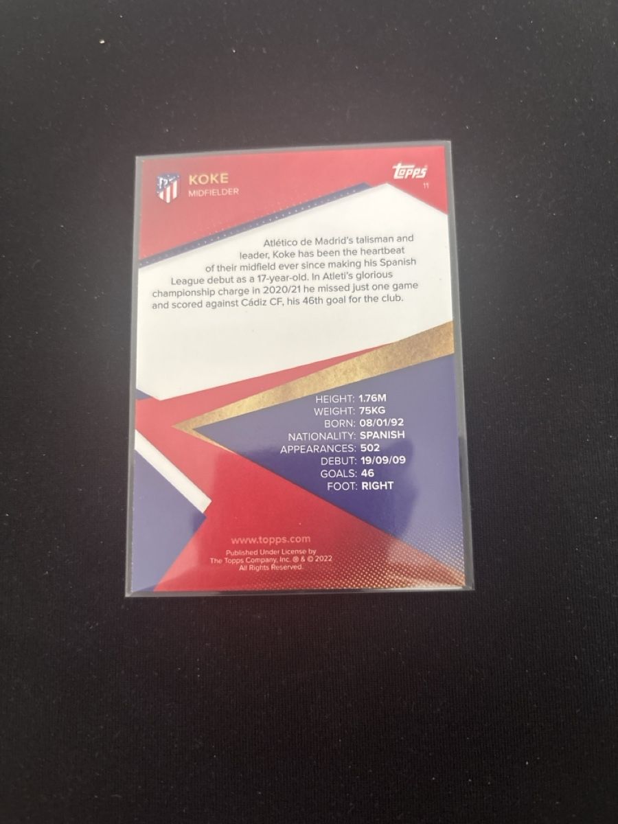 Topps Carte collezionabili: Topps - Koke - Atletico Madrid - Team Set – Usato da Kaiseraugst venduto da Baum_12 1
