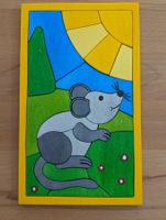 Schönes, handgefertigtes Holzpuzzle: Maus