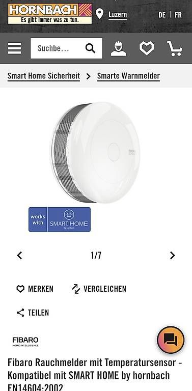 Alarmanlagen: Fibaro Smoke Sensor – Gebraucht aus Alpnachstad von Hz11 2