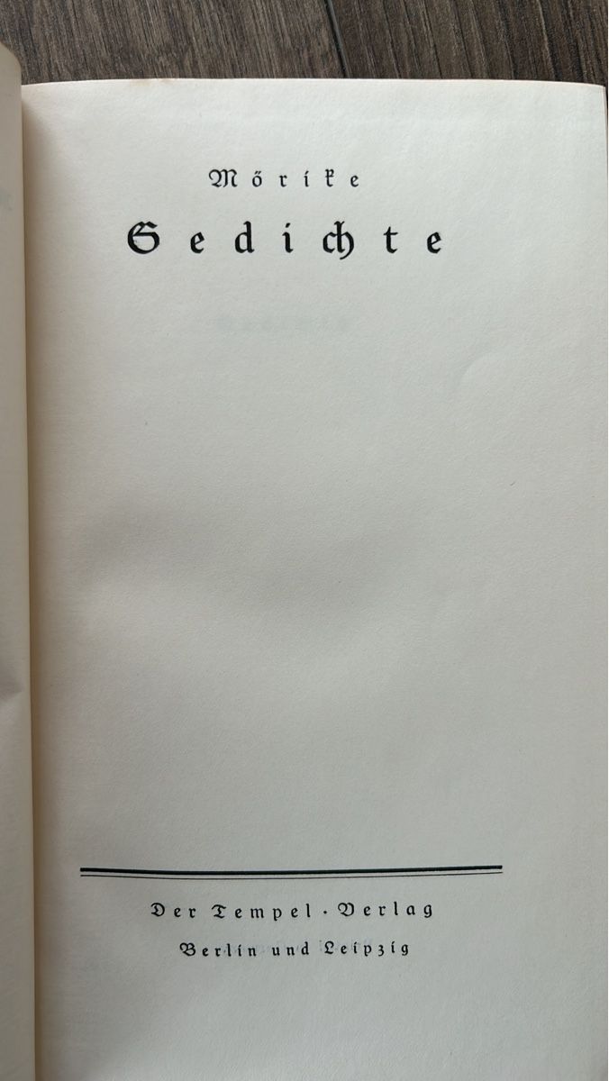 Libri: Mörike Gedichte Tempel Verlag Berlin 1939 – Usato da Amden venduto da Arven-Schmuck 1