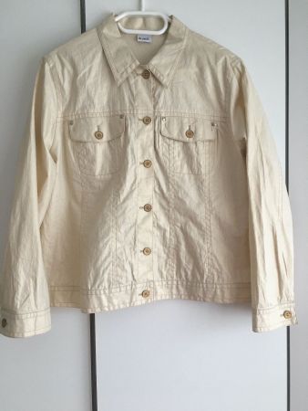 Edle neue Leinen-Jeansjacke gold/creme