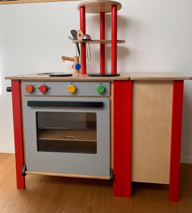 Kinderküche aus Holz inkl. Kochutensilien Kaufen auf Ricardo